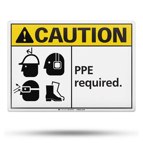 Ppe Required Sign Aluminum Ppe Signs Tradesafe