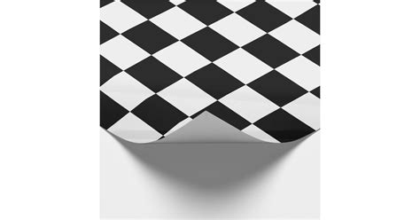 Big Black And White Checkered Wrapping Paper Zazzle