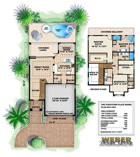 Mediterranean House Plan Small Narrow Lot Mediterranean Floor Plan