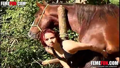 Horse Fucks Slut Right Down Her Butt Hole During Insane