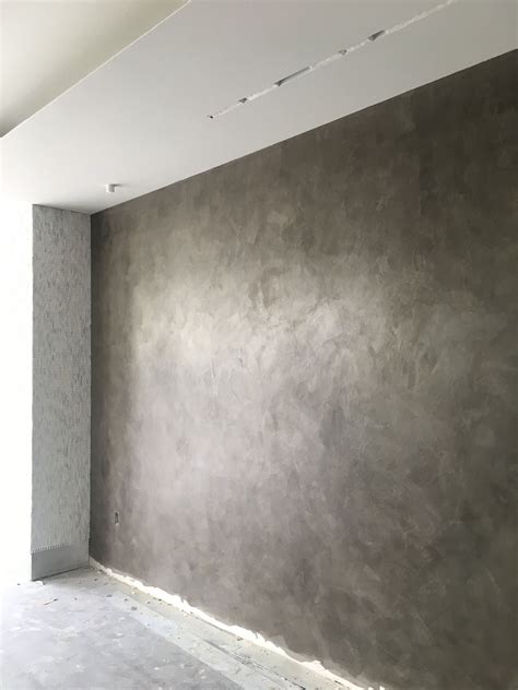 Grey Venetian Plaster With Metallic Top Coat Faux Walls Venetian