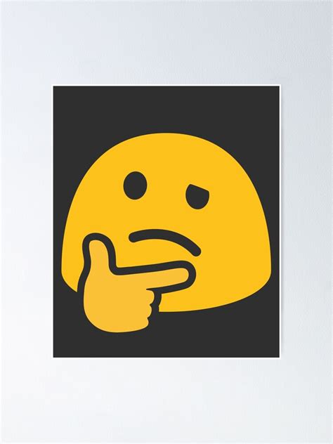 Póster Emoji Thinking Face Chin Thumb Throwing Shade Thinker Regalo