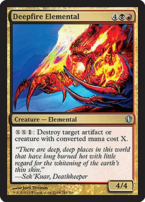 See cards from the most recent sets and discover what players just like you are saying about them. Deepfire Elemental NM X4 Commander 2013 MTG Magic Cards Gold Uncommon | eBay