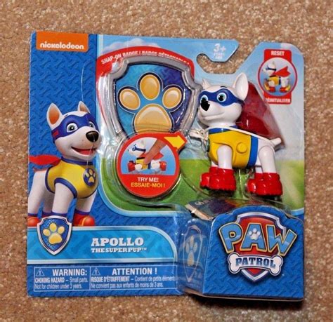 New Paw Patrol Apollo Super Pup Snap On Badge Flight Mode Press Button