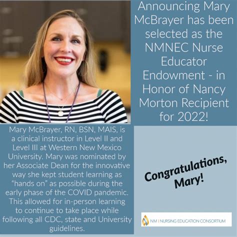 Mary Mcbrayer Is The Nmnec Nurse Educator Endowment Recipient For 2022