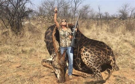 Outrage At Photos Of American Woman Posing With Giraffe She Shot Dead