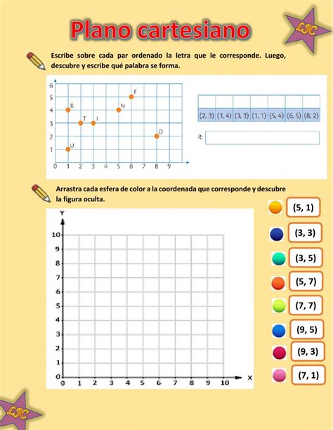 Plano Cartesiano Online Activity El Plano Cartesiano Ejercicios De