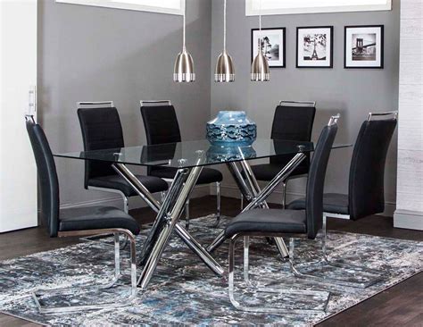 Mantis Rectangular Dining Room Set W Black Chairs By Cramco