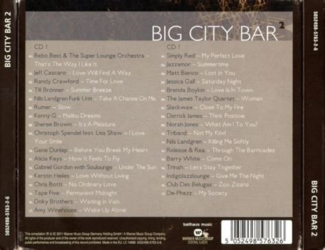 Various Artists Big City Bar 2 34 Jazzy And Bossa Flavoured Late Night