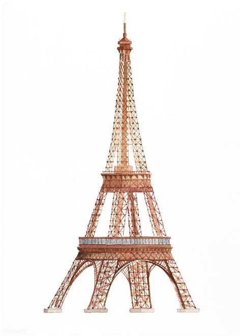 Download Premium Illustration Of The Eiffel Tower Painted By Watercolor