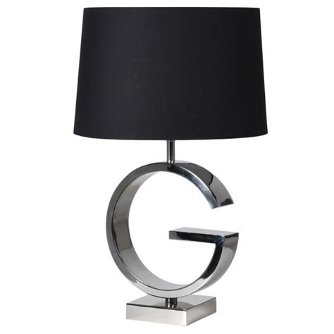 G Steel Table Lamp And Black Shade Cp Lighting And Interiors Shop Now