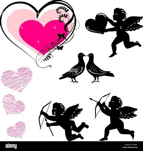 Valentines Day Symbols Vector Set Stock Vector Image And Art Alamy