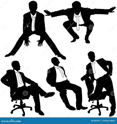 Manager In Office Silhouettes Stock Vector Image 4629411