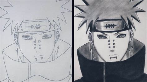 How to draw Pain from Akatsuki Naruto Shippuden Pencil Drawing ナルト