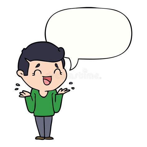 A Creative Cartoon Laughing Confused Man And Speech Bubble Stock Vector