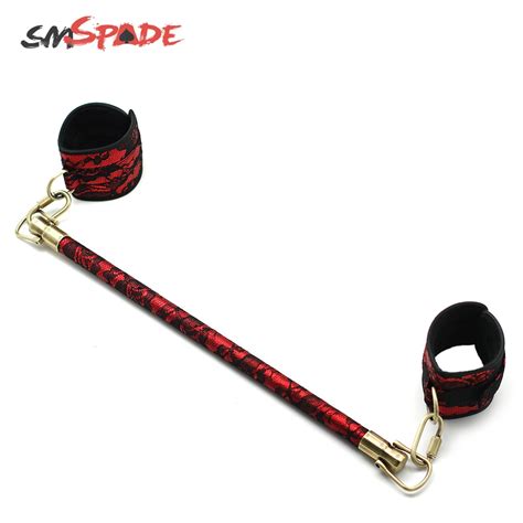 SMSPADE Wooden Spreader Bar With Adjustable Lace Leather Straps Set