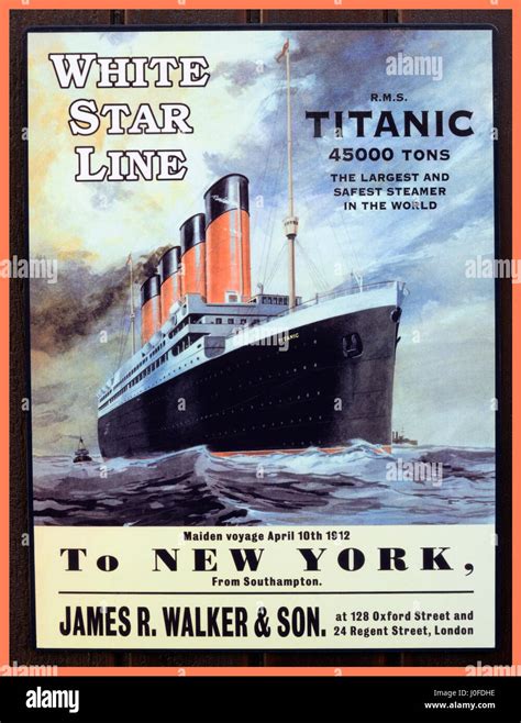 Titanic Vintage Poster Replica Advertising The First Sailing Of Titanic