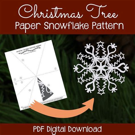 12+ free printable snowflake templates. Christmas Tree Paper Snowflake Pattern (PDF Digital Download) | Paper snowflake patterns, Paper ...