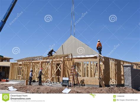 New Home Construction Framing In The Southwest Editorial Stock Photo