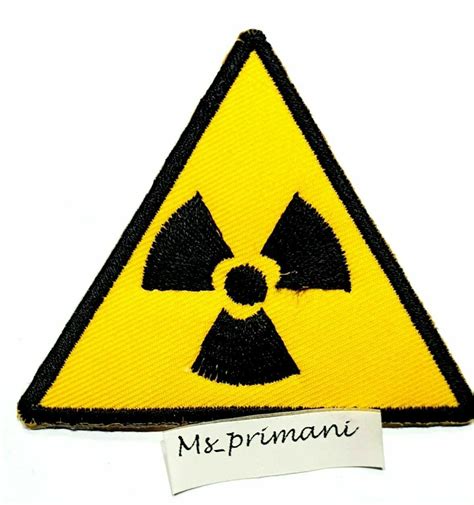Radioactive Sign Embroidered Iron Sew On Patch Radiation Symbol T
