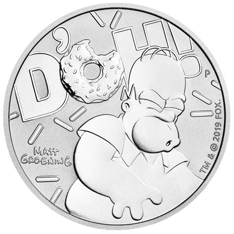 Homer Simpson Doh 2019 Tuvalu 1oz Silver Bullion Coin Minted Uk