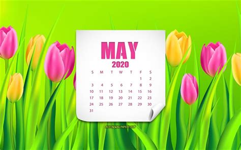 May is the fifth month of the year in the julian and gregorian calendars and the third of seven months to have a length of 31 days. Download wallpapers 2020 May Calendar, background with ...