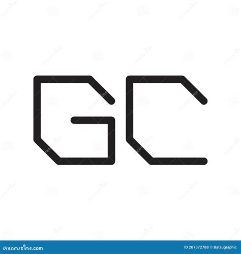 Icono Del Logotipo Del Vector De Letra Inicial De Gc Ilustración del