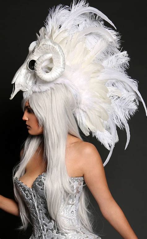 Feather Mohawk Headpiece Made To Order White Headdress Etsy