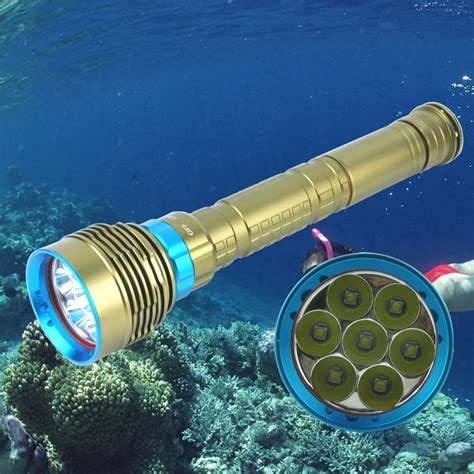 Boruit 8000lumens Diving Flashlight 7 T6 Led Scuba Dive Torch Ip68 200m Underwater Waterproof