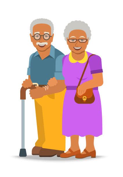 Older African American Couple Illustrations Royalty Free Vector