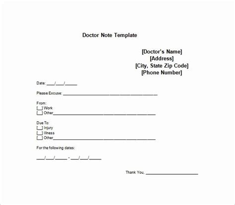 Free Doctor Excuse Templates Markmeckler Template Design