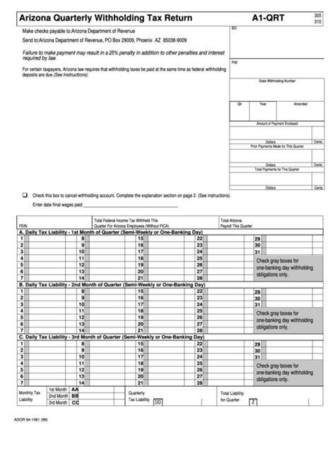A1 Qrt Fillable Form Printable Forms Free Online