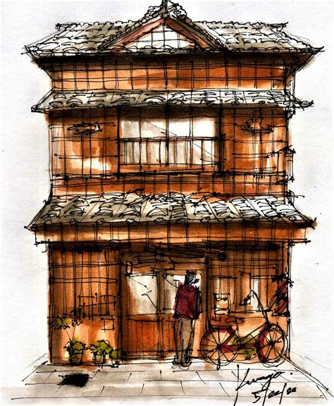 How To Draw Japanese House Urban Sketchingjapanese House Drawingpen