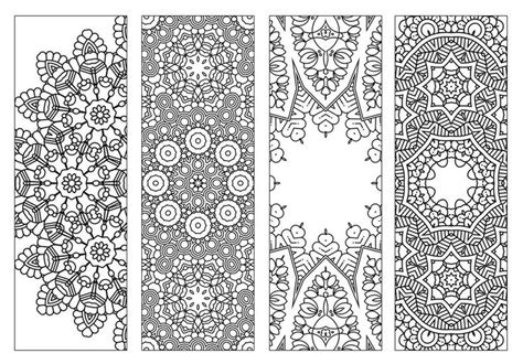 4 bookmarks printable intricate mandala coloring pages instant download