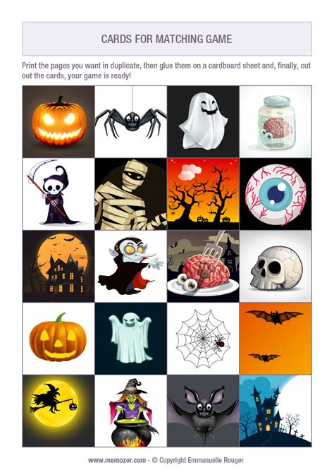 Printable Matching Game For Kids Halloween Print And Cut Out The