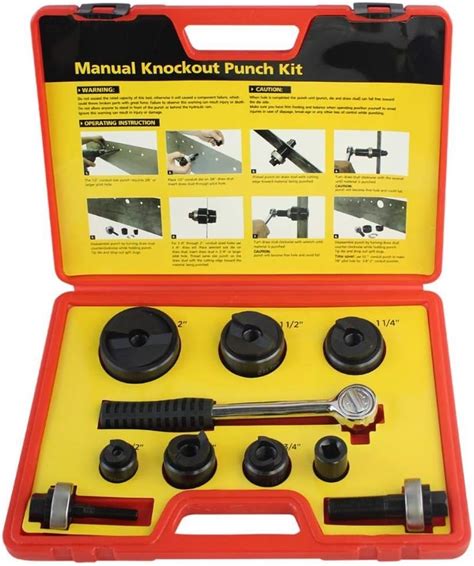 Manual Ratchet Knockout Hole Punch Driver Kit 12to2 Inch225 615mm