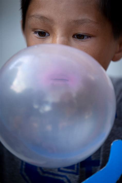 Contestants Compete In The Bubble Gum Blowing Contest