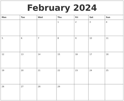 Free Printable Blank Calendars 2024
