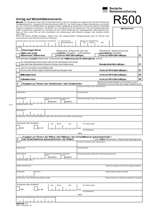 Formulare zur beantragung von steuerentlastungen aufgrund der auswirkungen des coronavirus finden sie unter finanzverwaltung.nrw/corona. R0500 Internetvordruck Deutsche Rentenversicherung