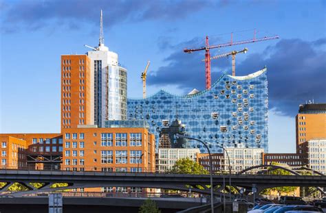 Speicherstadt District With Elbphilharmonie Building In Hamburg
