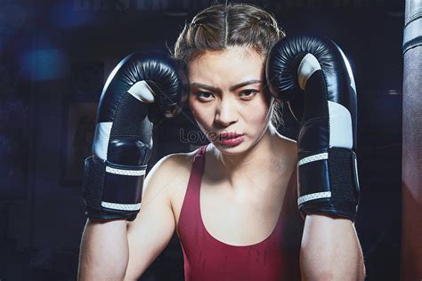 athletic female with boxing gloves picture and hd photos free download on lovepik