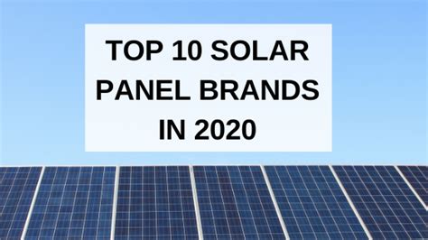 Top 10 Solar Panel Brands In 2020