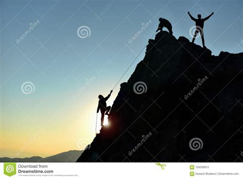 Rock Climbing Struggle And Peak Success Stock Photo - Image of struggle, sunshine: 104269912