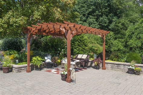 10x12 Wood Pergola Kit For Sale Yardcraft Diy Pergola Kit In Canyon Brown Stain Includes