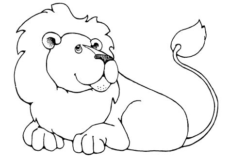 Cute Lion Drawing Black And White