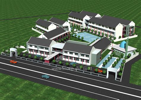 Desain dan pengembangan gedung sekolah SMK minimalis tingkat 2 di