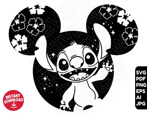 Stitch Svg Ears Svg Png Clipart Cut File Silhouette Etsy Singapore