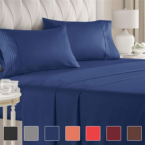 Queen Size Sheet Set - 4 Piece - Luxury Bed Sheets - Extra Soft - Deep Pockets - Easy Fit ...
