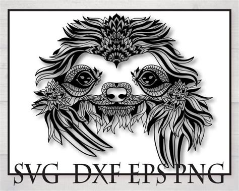 Sloth svg files for cricut vector logo design cut file dxf | Etsy