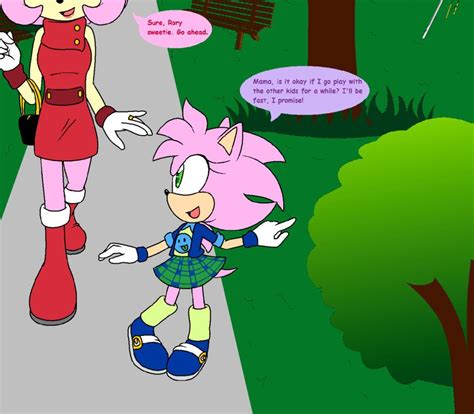 Out With Mommy By Sherryblossom On Deviantart Sonic And Amy Sonic